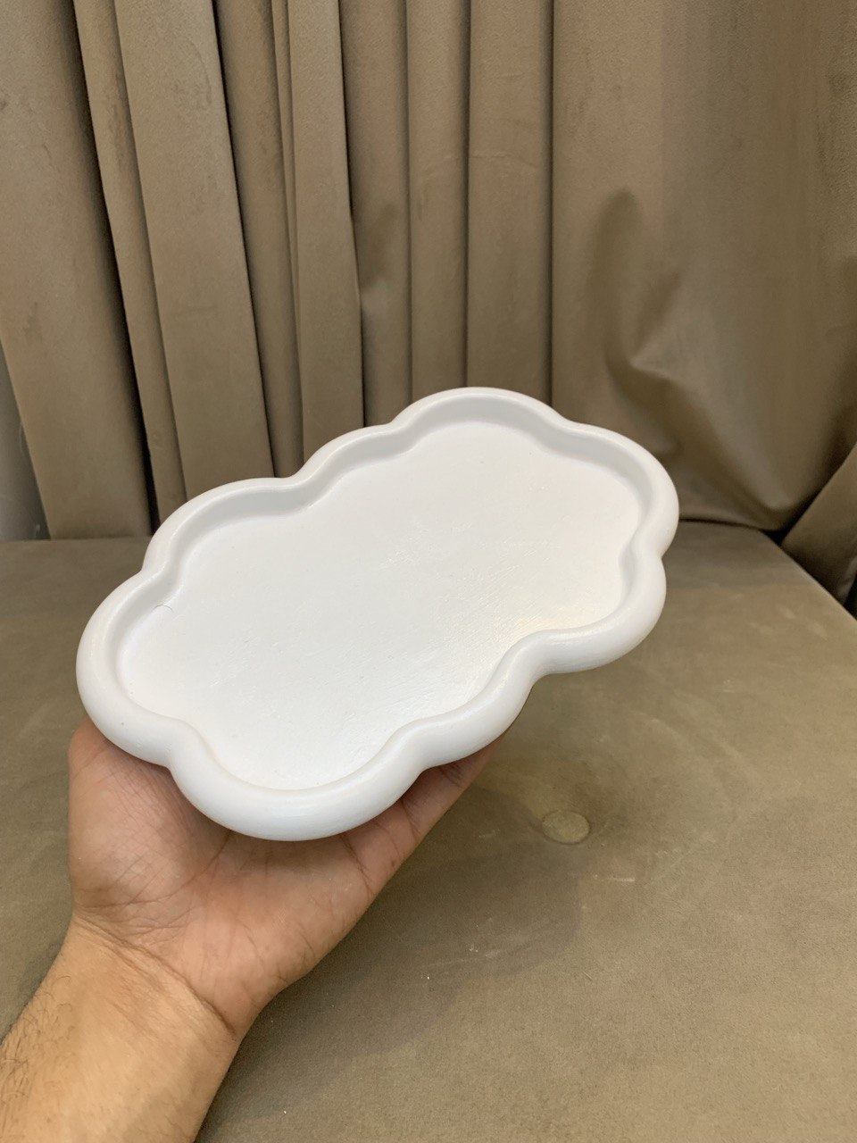 Cloud Coaster 2 - Polished Concrete Bubble Cloud Tray & Glossy Coaster