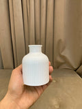 Fluted Bud Vase - Polished Concrete Ribbed Vase